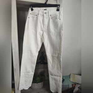 Polo RALPH LAUREN Womens 26 R PANTS Ivory TOMPKINS Skinny Mid Rise Crop Ankle